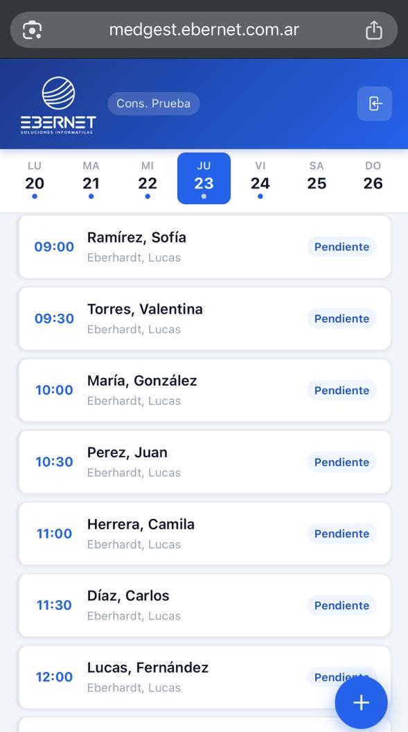 Agenda mobile en MedGest